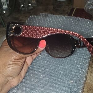 Salvatore Ferragamo Brown and Gold Sunglasses